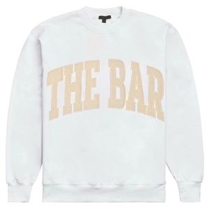 The Bar Varsity Sweatshirt White & Tan size XL